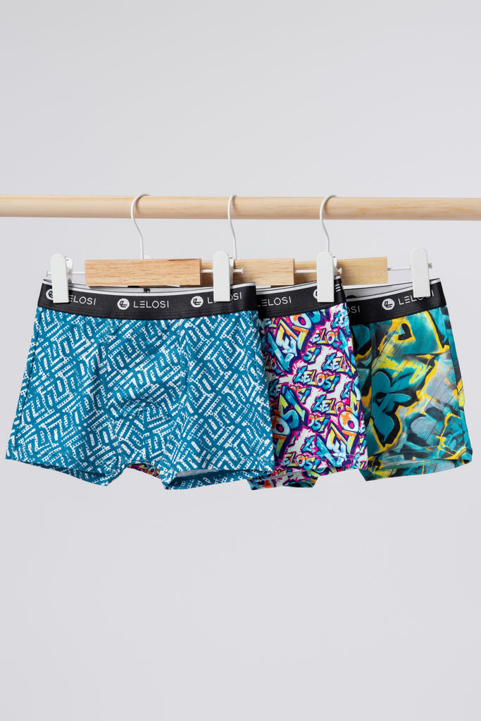 lelosi kids boxershort set happycolours (3-pack) 0